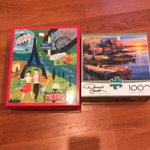 Buffalo Games 1000-Piece Puzzle - Scenic Lake House and Paris Metro puzzle